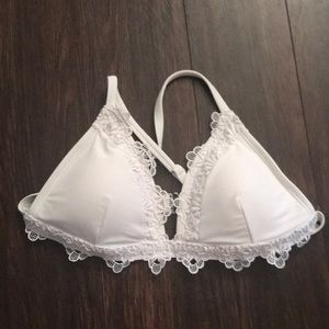 Knit White Bikini Top